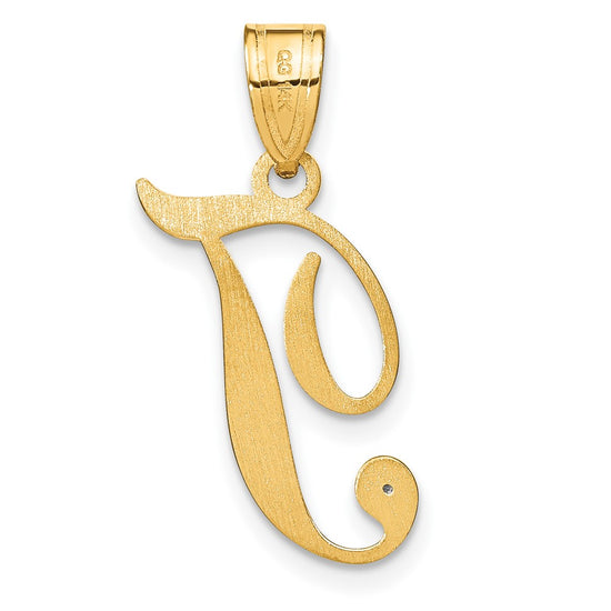 Script Letter with Diamond Pendants