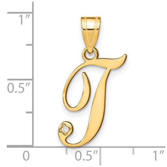 Script Letter with Diamond Pendants