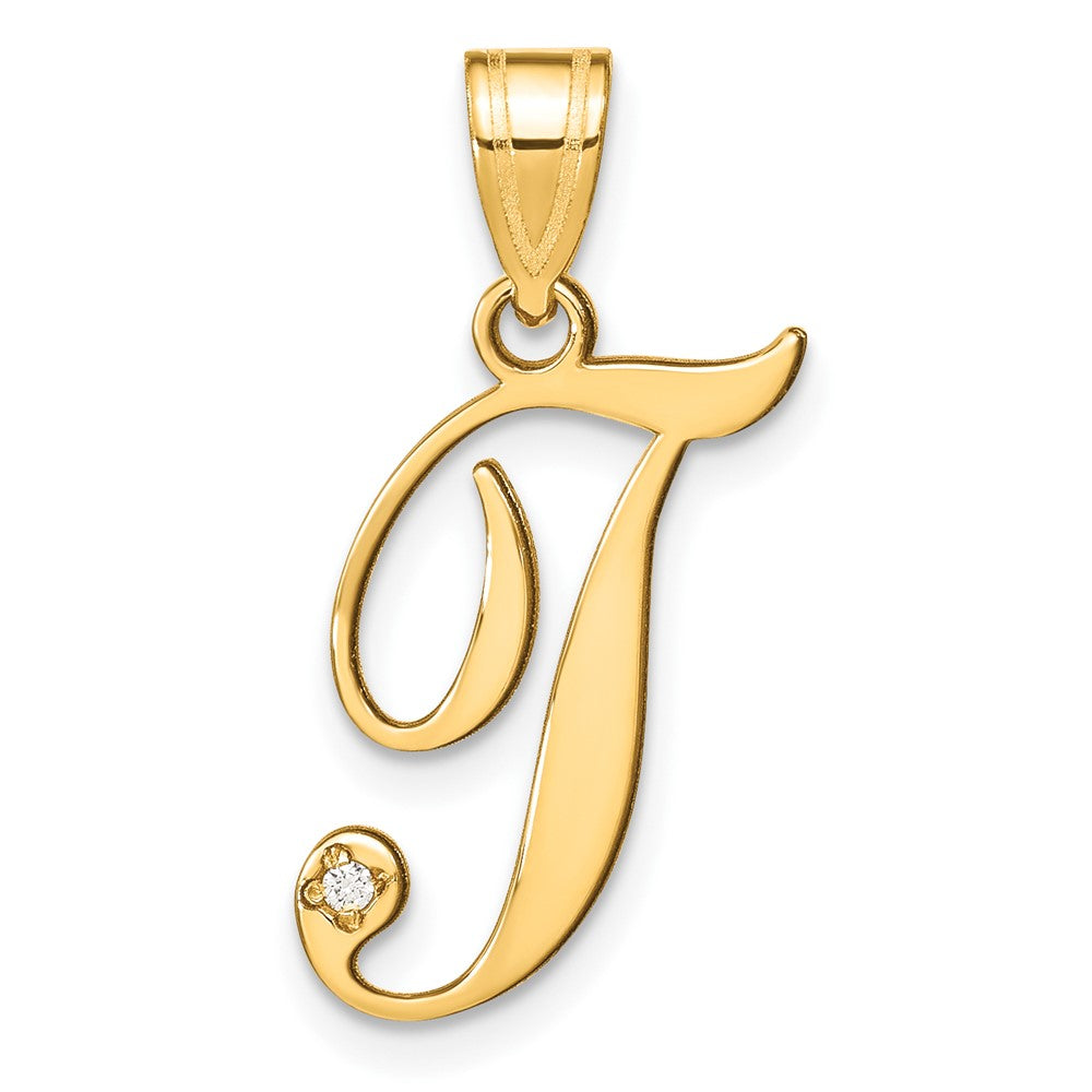 Script Letter with Diamond Pendants