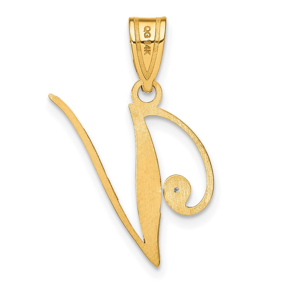 Script Letter with Diamond Pendants