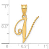 Script Letter with Diamond Pendants