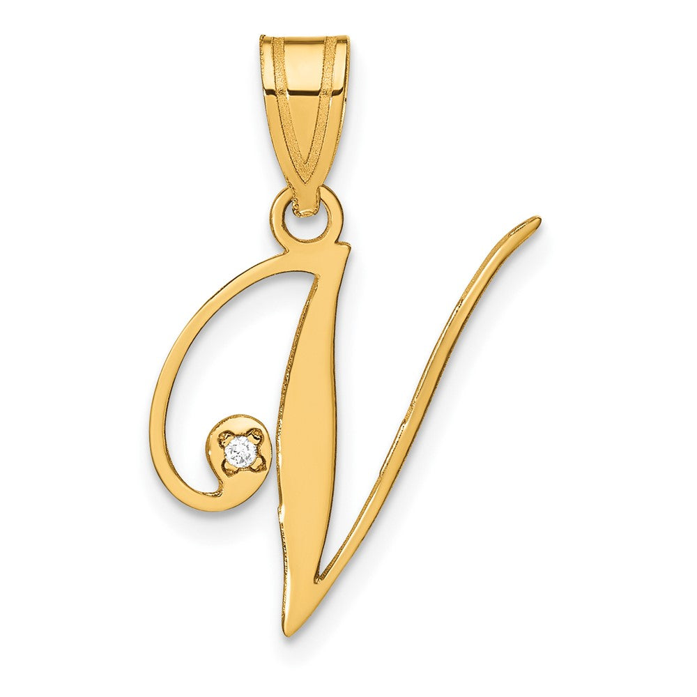 Script Letter with Diamond Pendants