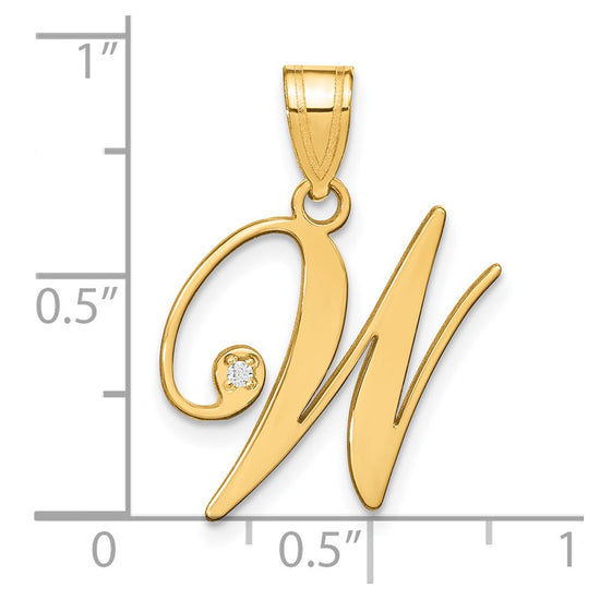 Script Letter with Diamond Pendants