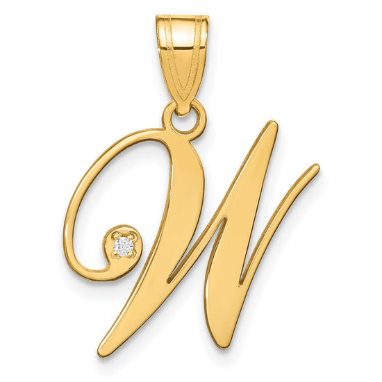 Script Letter with Diamond Pendants