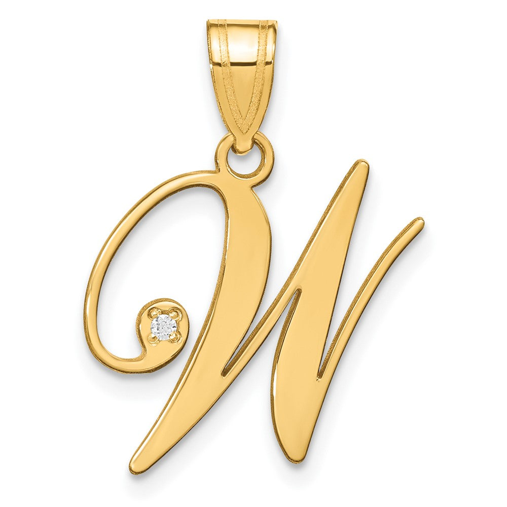 Script Letter with Diamond Pendants