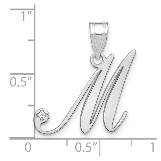 Script Letter with Diamond Pendants