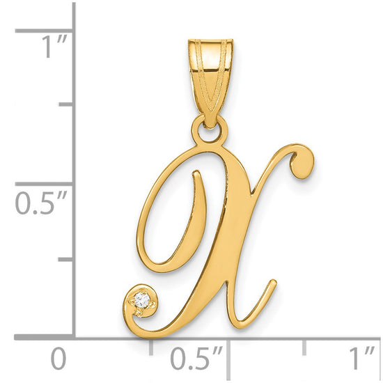 Script Letter with Diamond Pendants