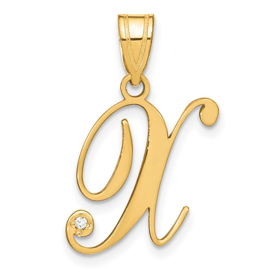 Script Letter with Diamond Pendants