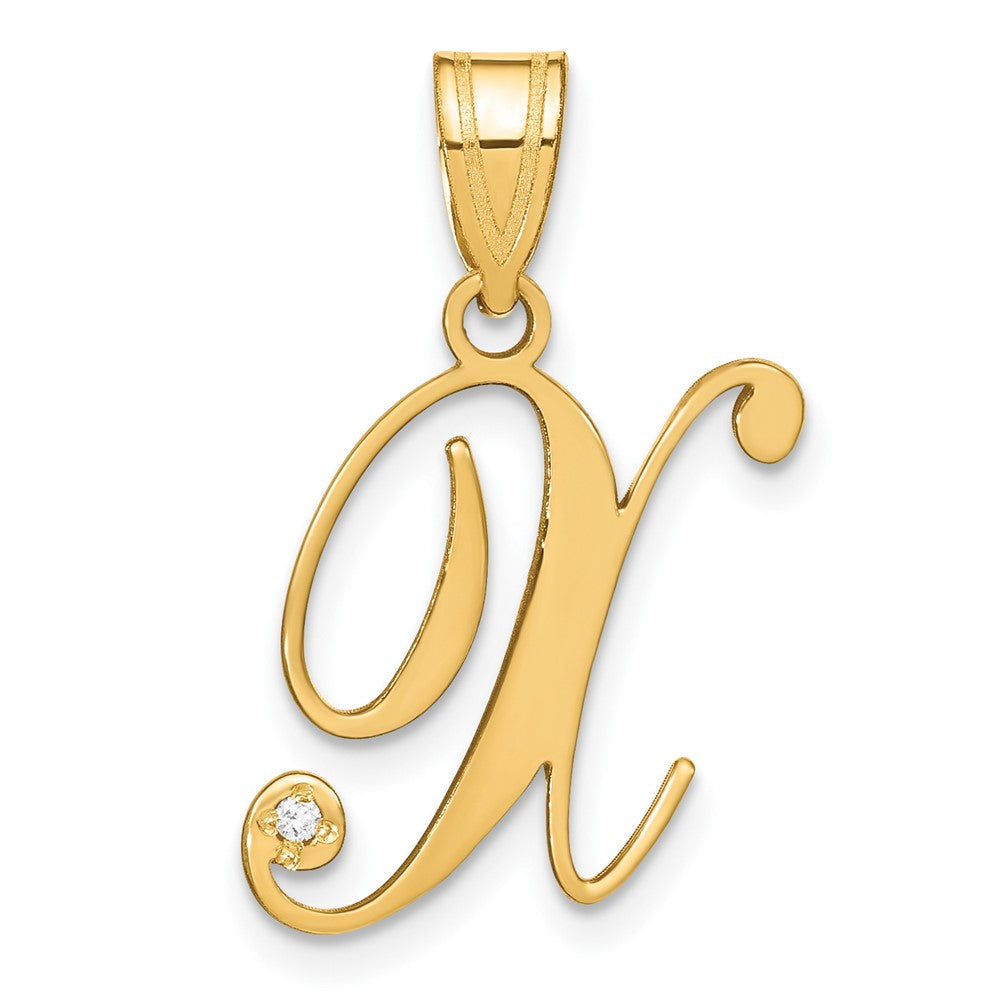 Script Letter with Diamond Pendants