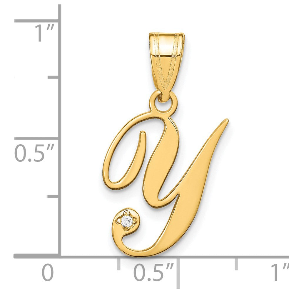 Script Letter with Diamond Pendants