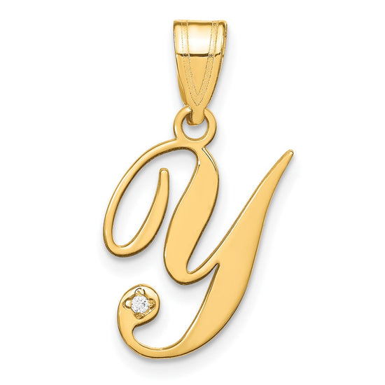 Script Letter with Diamond Pendants