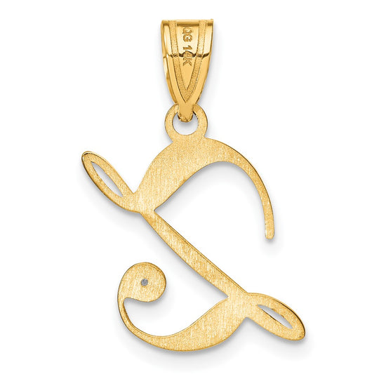 Script Letter with Diamond Pendants