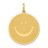 14k Solid Polished Smiley Face Pendant
