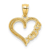 Gold Polished Heart Pendant