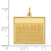 14k Tuesday the First Day Engravable Calendar Pendant