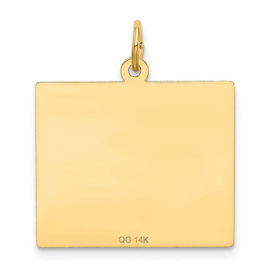 14k Saturday the First Day Engravable Calendar Pendant