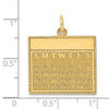 14k Saturday the First Day Engravable Calendar Pendant