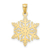 14k Diamond -Cut Snowflake Pendant