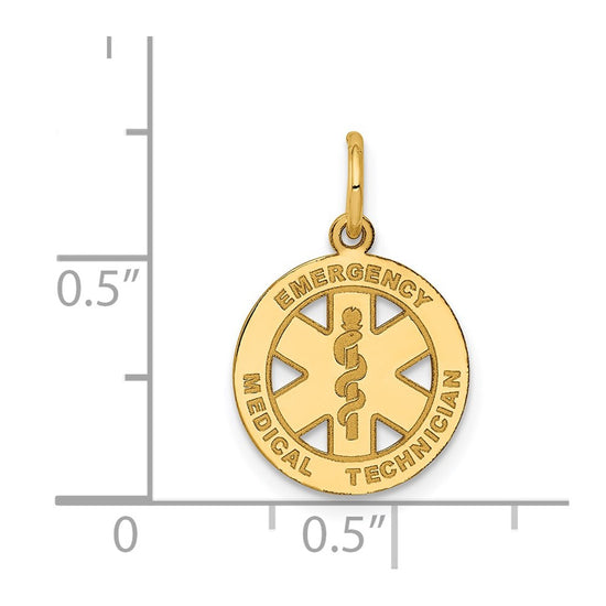 14k Small EMERGENCY MEDICAL TECHNICIAN Disc Charm