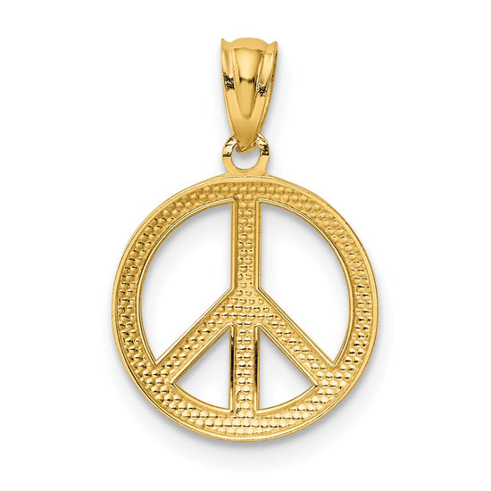Gold Polished Peace Sign Pendants