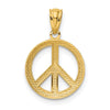 Gold Polished Peace Sign Pendants