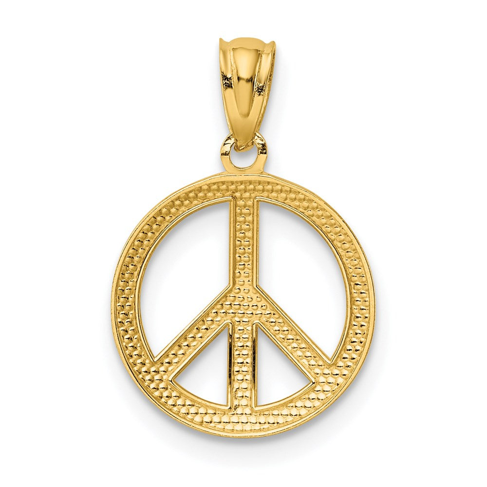 Gold Polished Peace Sign Pendants