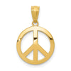 Gold Polished Peace Sign Pendants