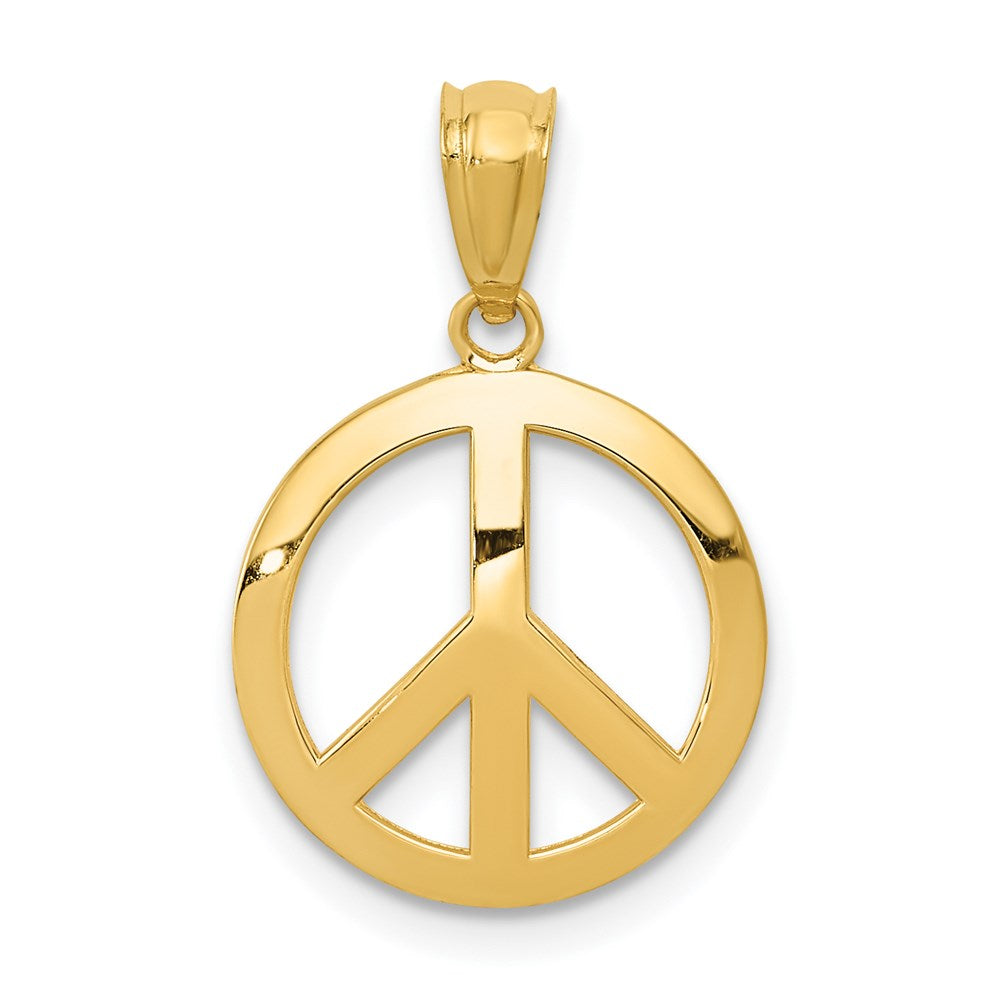 Gold Polished Peace Sign Pendants
