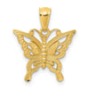 14k Diamond-cut Butterfly Pendant