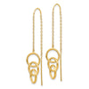 14k Triple Circle and Chain Threader Earrings