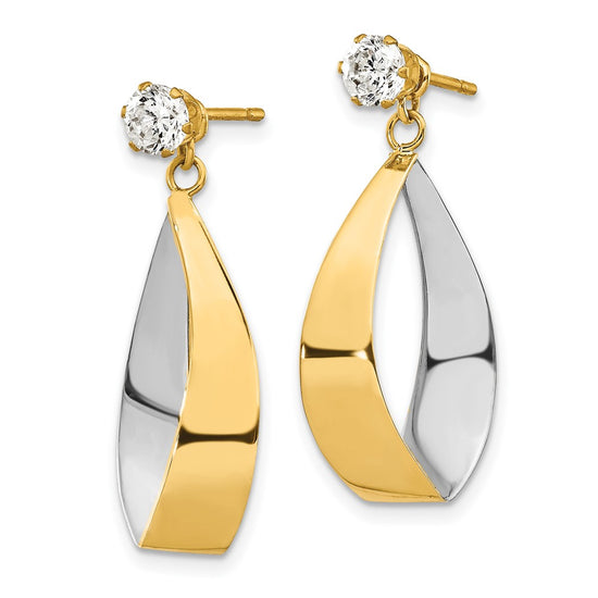 Gold Earring Jackets with CZ Studs
