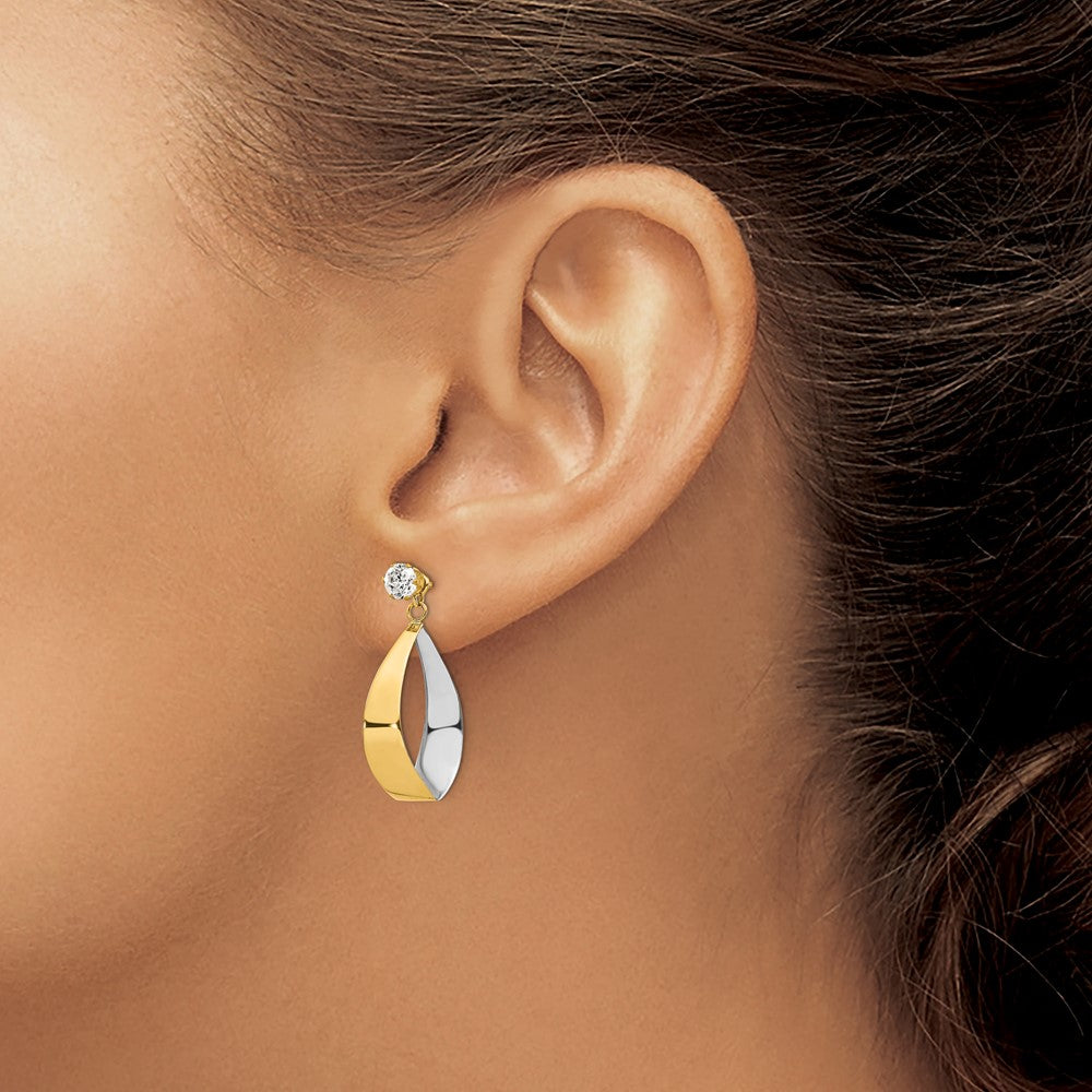 Gold Earring Jackets with CZ Studs