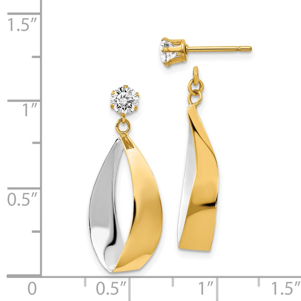 Gold Earring Jackets with CZ Studs