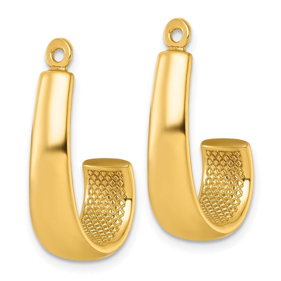 14k Polished J-Hoop Earring Jackets