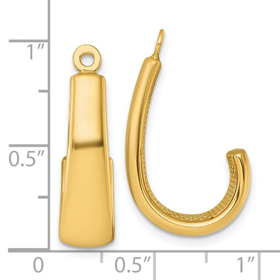 14k Polished J-Hoop Earring Jackets