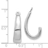 14k White Gold Polished J-Hoop Earring Jackets