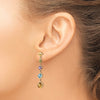 14K Peridot/Amethyst/Blue Topaz/Citrine Dangle Post Earrings