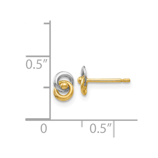 14k and White Rhodium 5mm Intertwined Love Knot Post Earrings