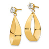 Gold Earring Jackets with CZ Studs