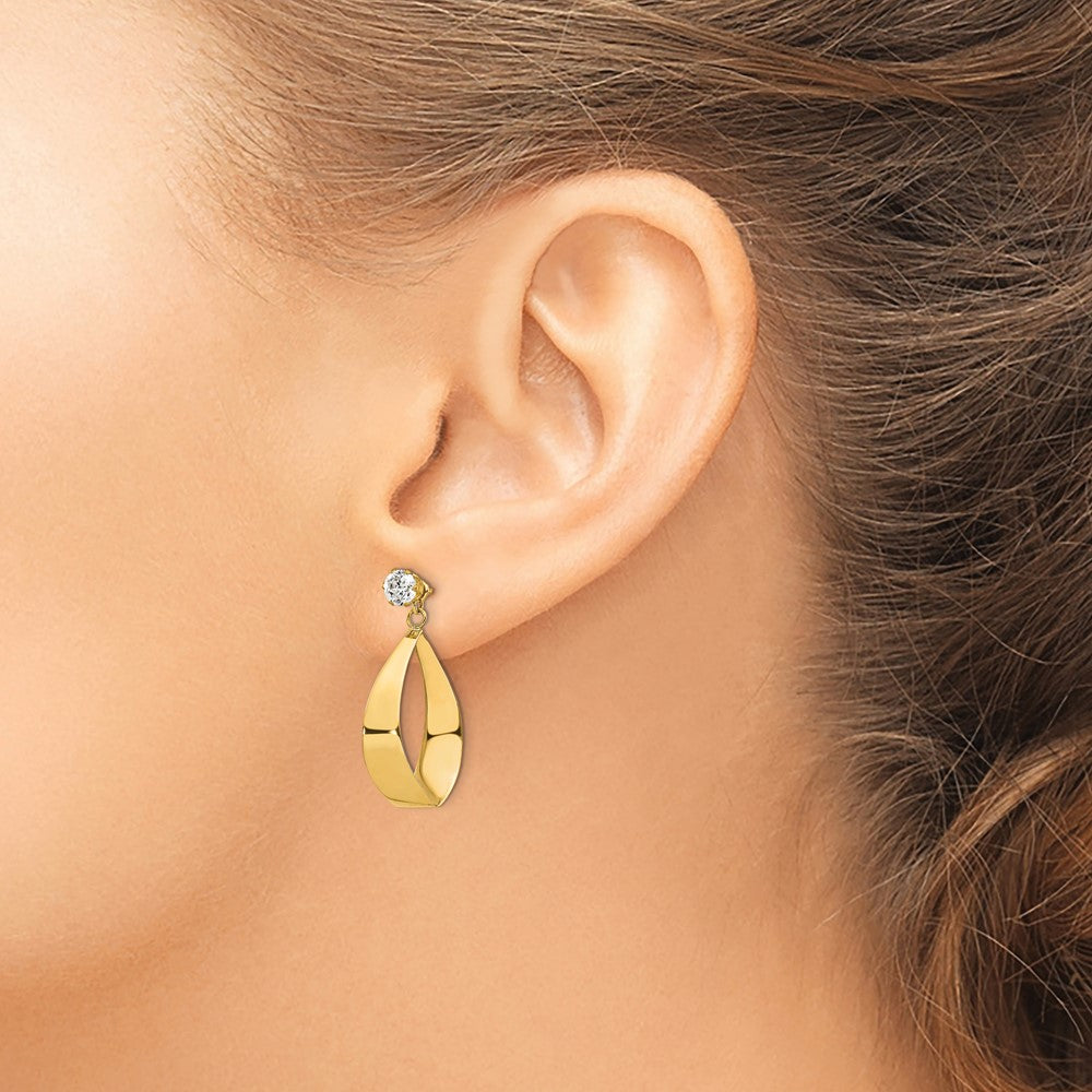 Gold Earring Jackets with CZ Studs