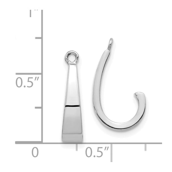 14k White Gold J-Hoop Earring Jackets