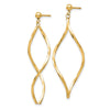 14k Twisted Oval Dangle Post Earrings
