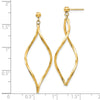14k Twisted Oval Dangle Post Earrings