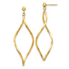 14k Twisted Oval Dangle Post Earrings