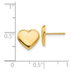 14k 10mm Polished Heart Post Earrings
