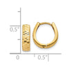Gold Diamond-cut Hinged Hoop Earrings