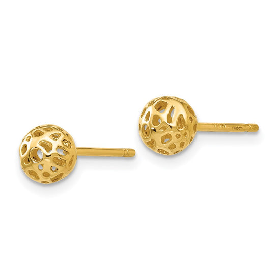 Gold Cut-out Boll Post Earrings