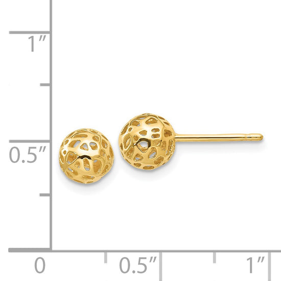 Gold Cut-out Boll Post Earrings