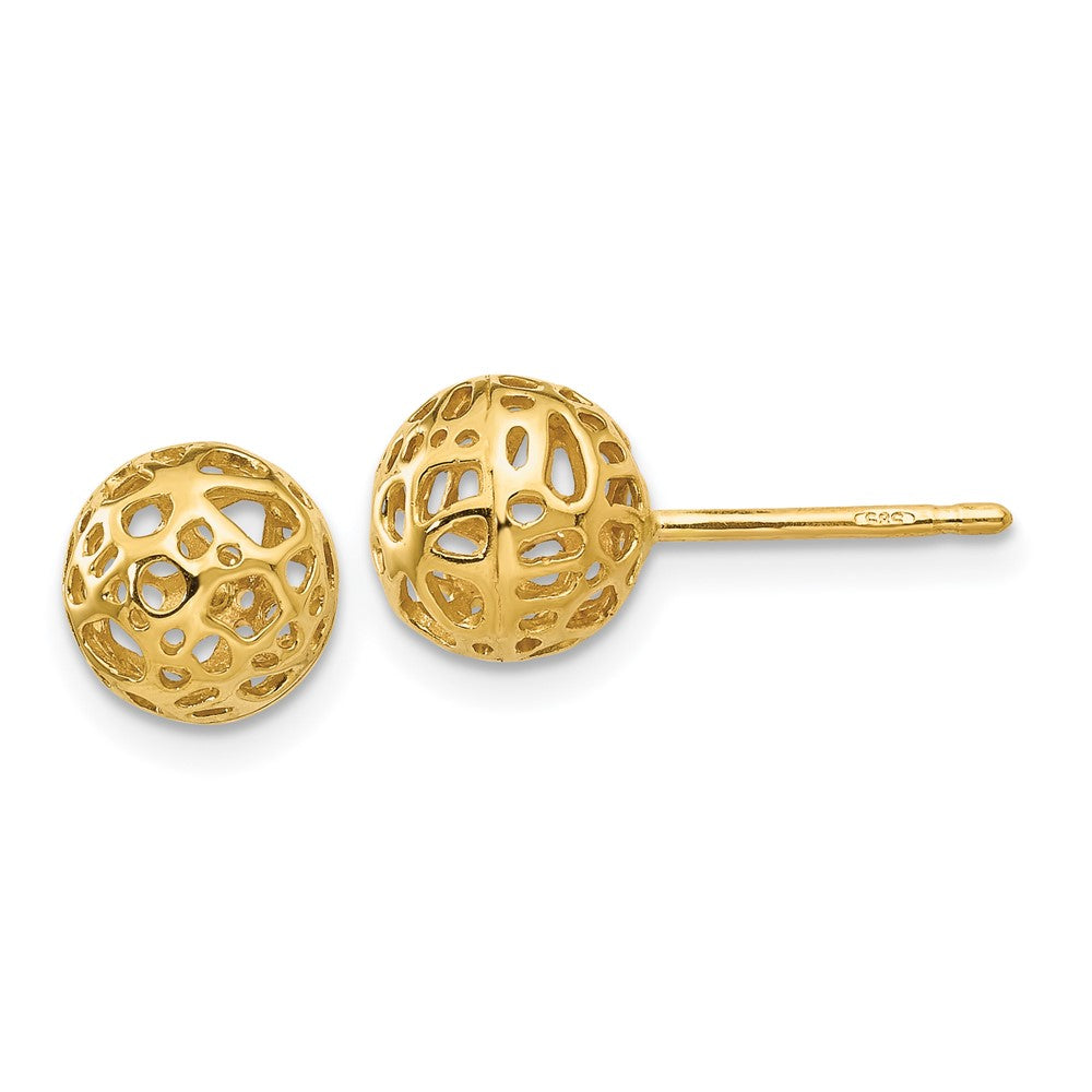 Gold Cut-out Boll Post Earrings