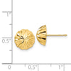 14k 10mm Polished Diamond-cut Half Ball Post Earrings